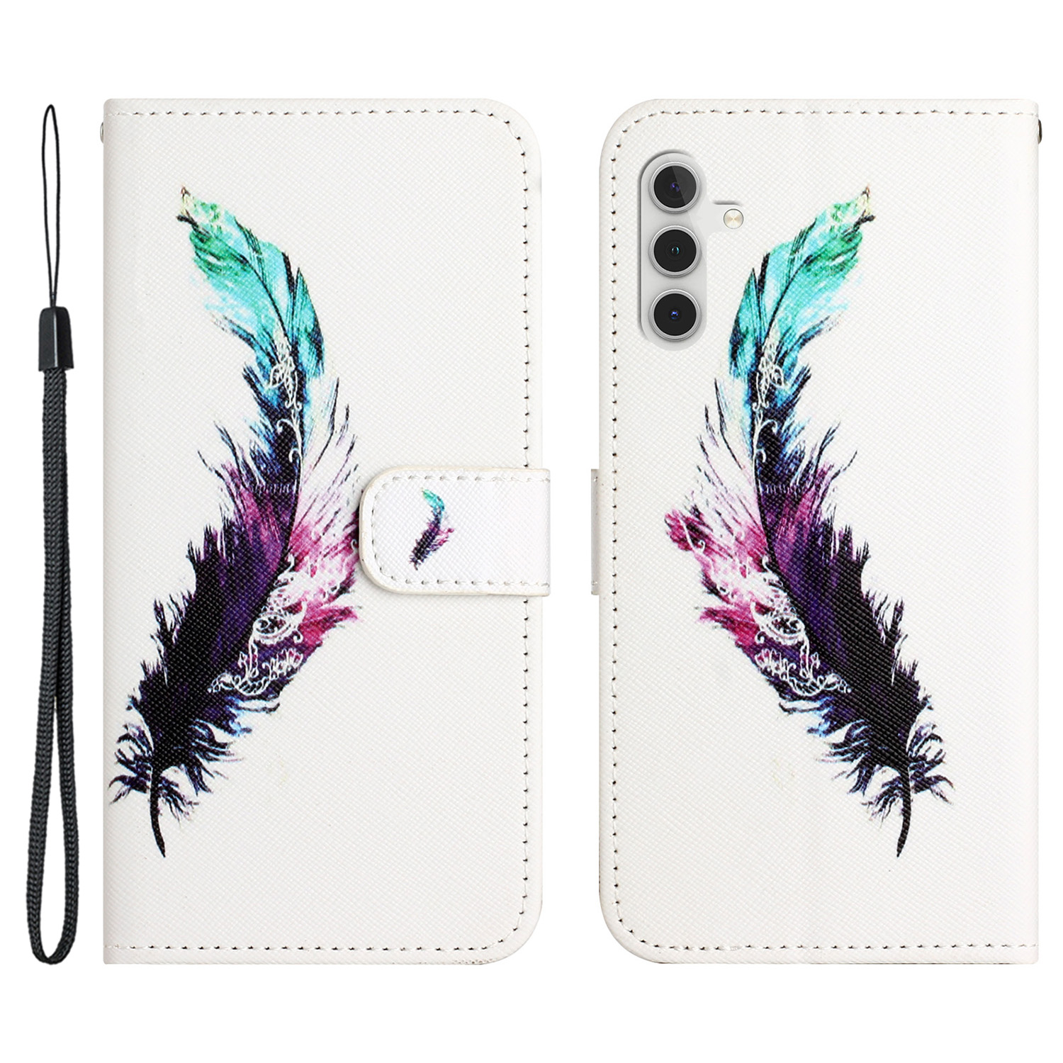 

Für Samsung Galaxy S23 fe 3D Muster Druckstill - Feder, Galaxy S23 FE