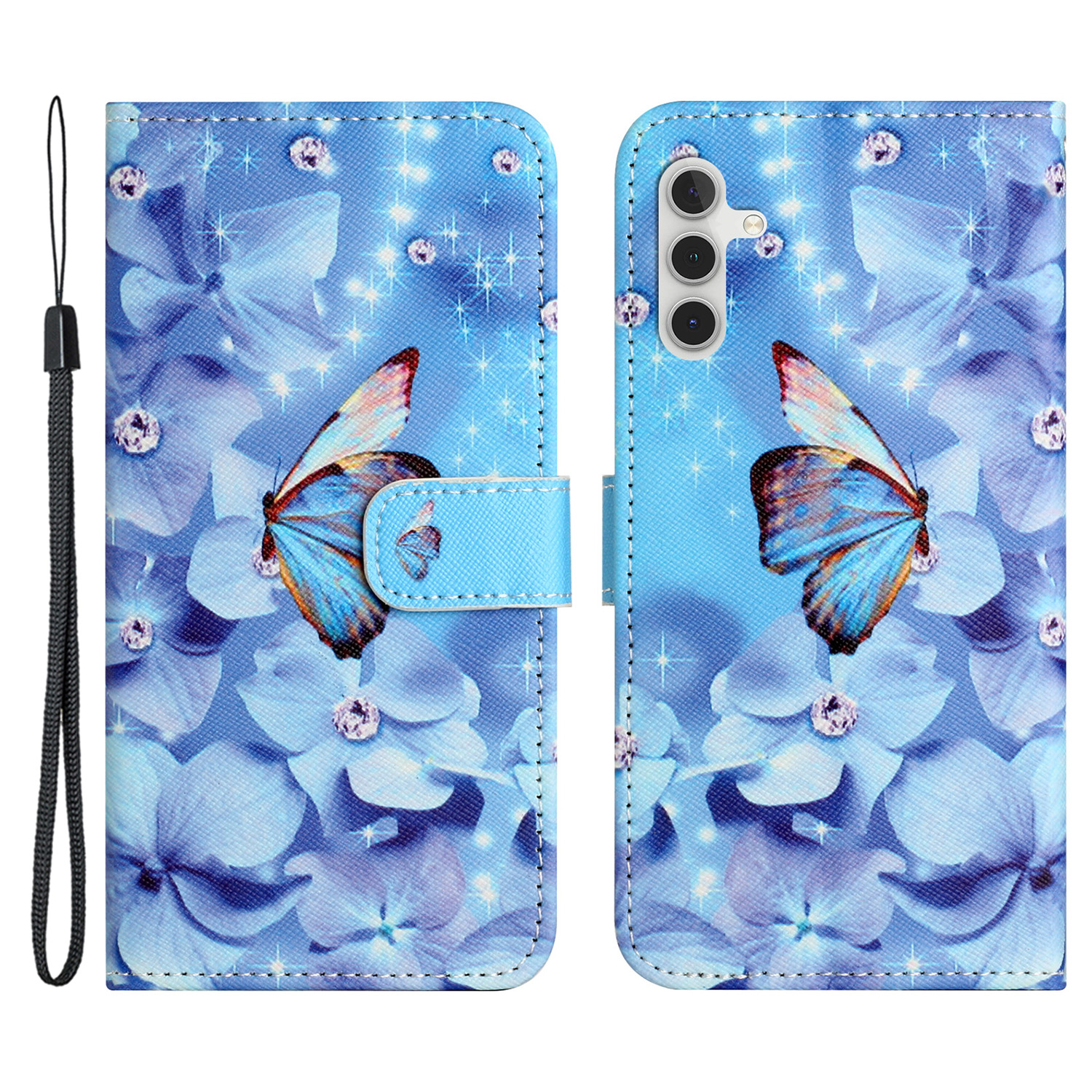 

Für Samsung Galaxy S23 fe 3D Muster Druckstill - Blume Und Schmetterling, Galaxy S23 FE