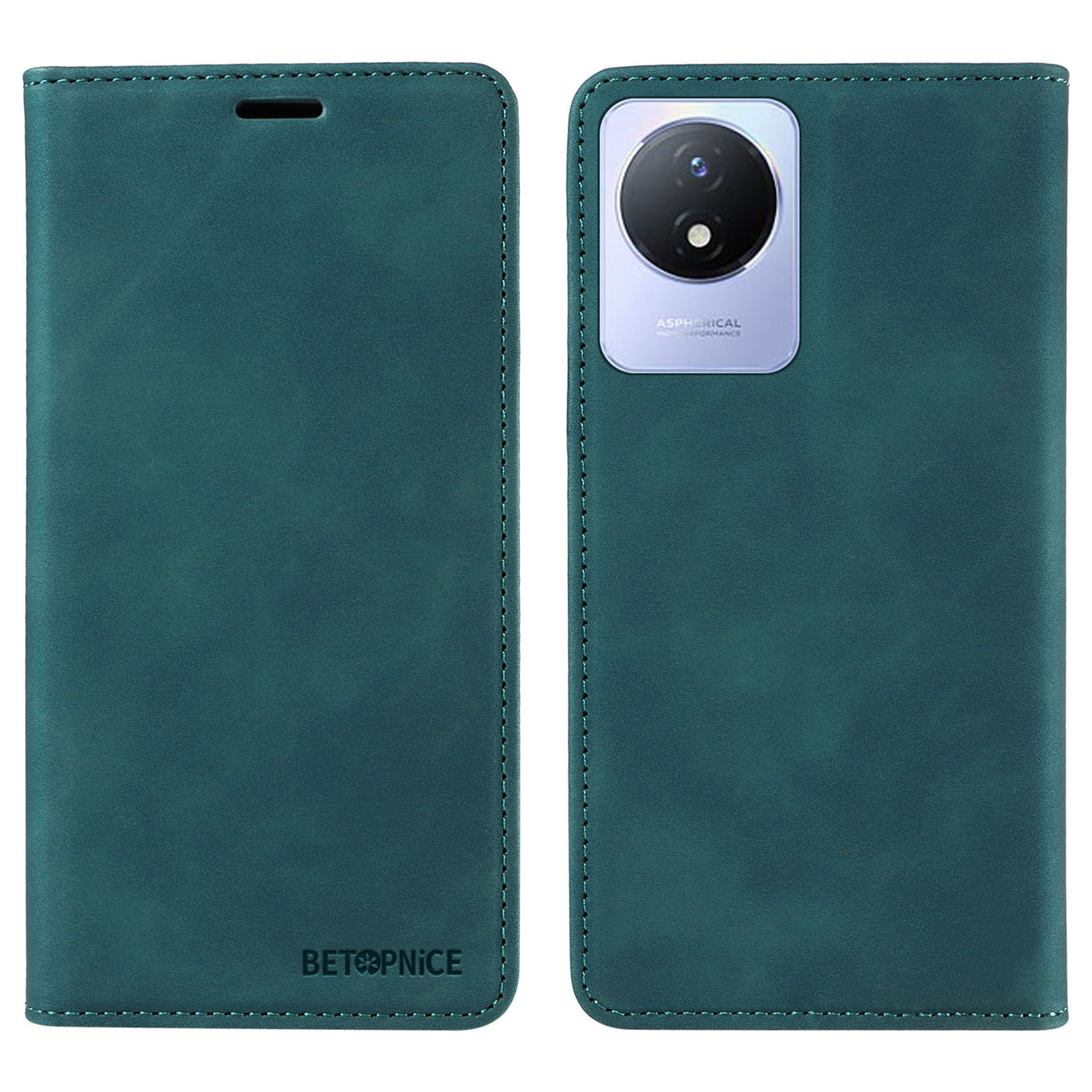 

Betopnice 003 Leder Telefonhülle Für Vivo Y02 4g / Y11 (2023) / Y02A 4g, RFID -blockierungs -brieftaschenstandabdeckung - Grün, vivo Y02 4G