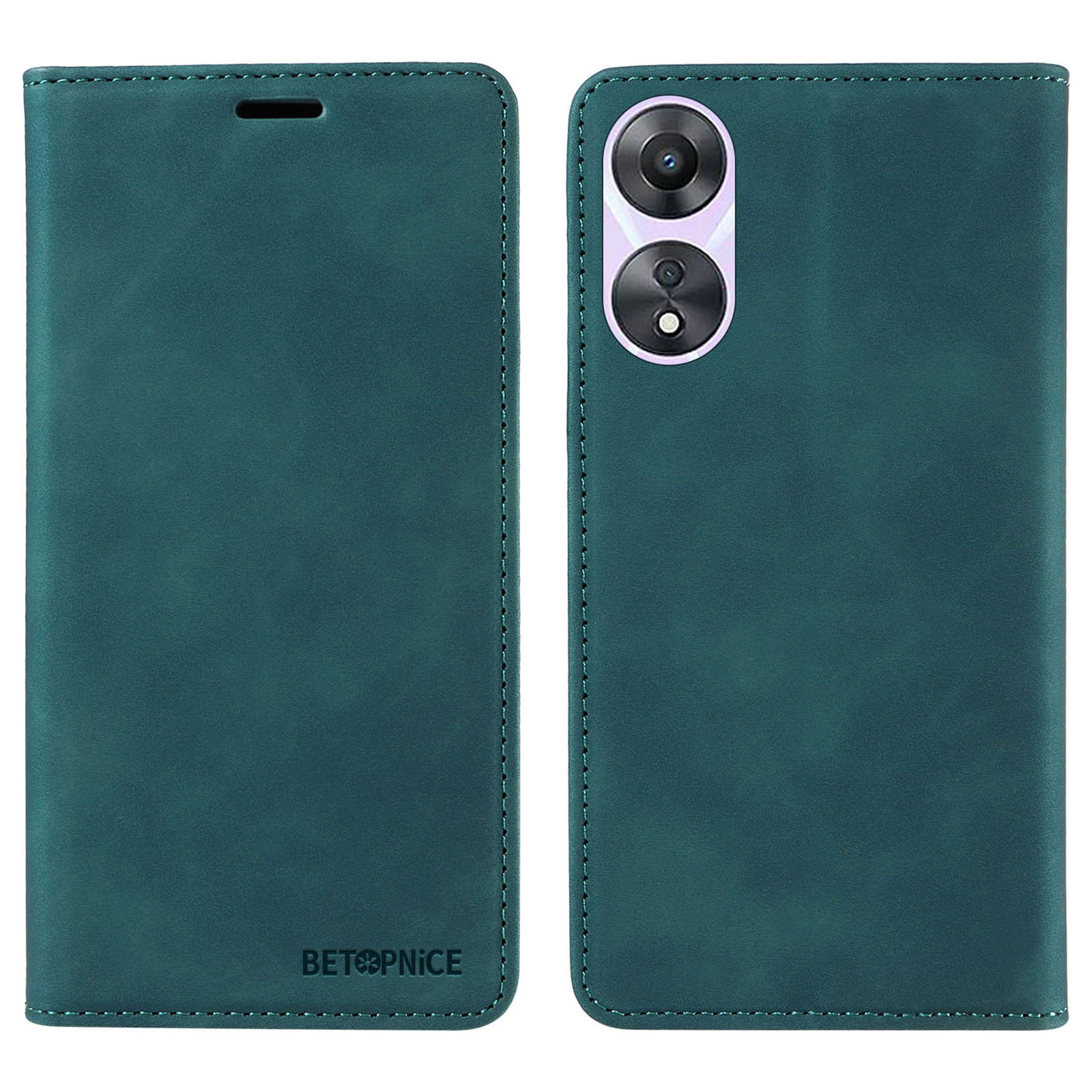 

Betopnice 003 Wallet Shell Für Oppo A58 5G / A78 5G Leder Telefonhülle RFID -blockierungsständer Cover - Grün, Oppo A58 5G