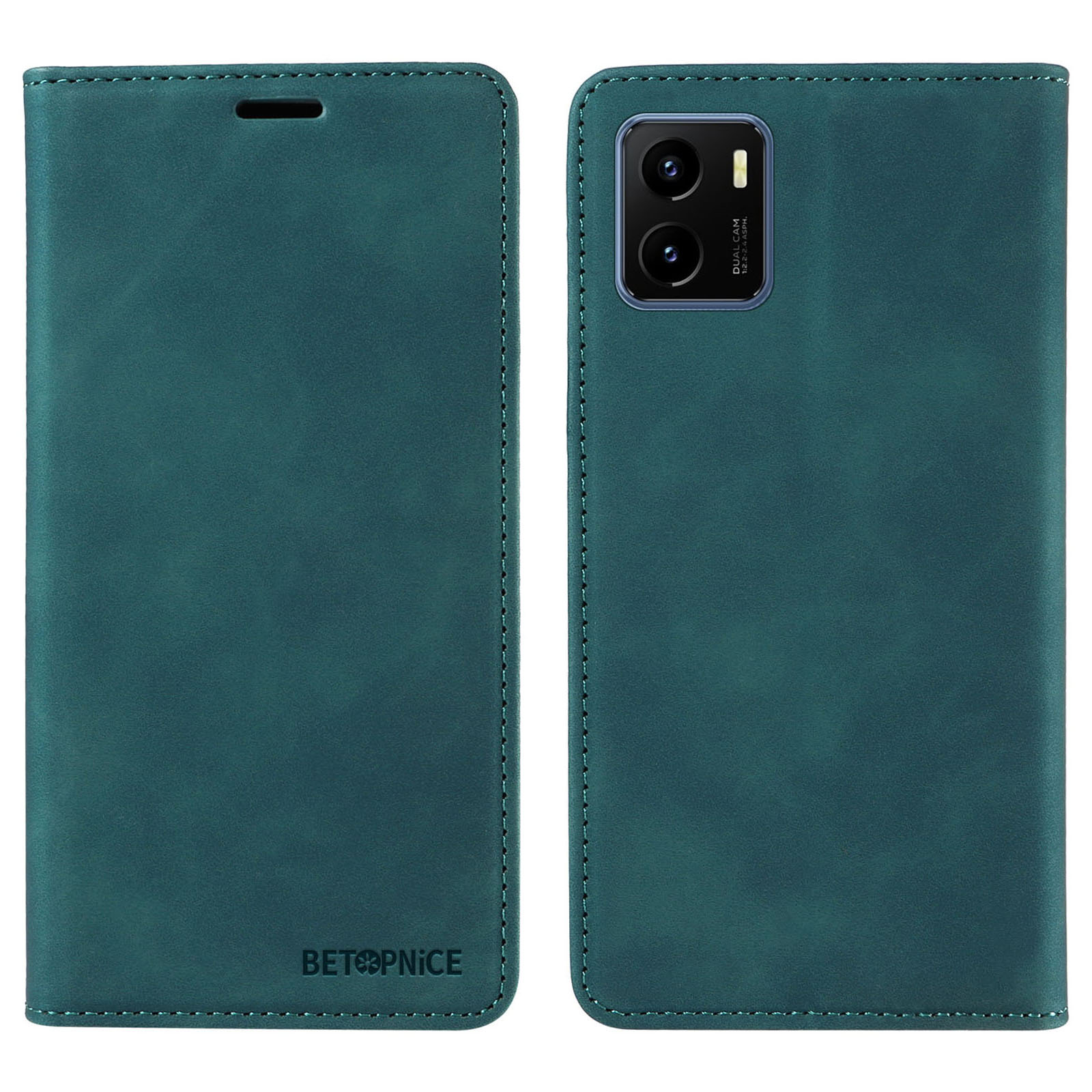 

Betopnice 003 Für Vivo Y15a / Y15s 4G / Y10 / Y01 Telefonabdeckung Lederständer RFID Blocking Wallet Hülle - Grün, vivo Y15a