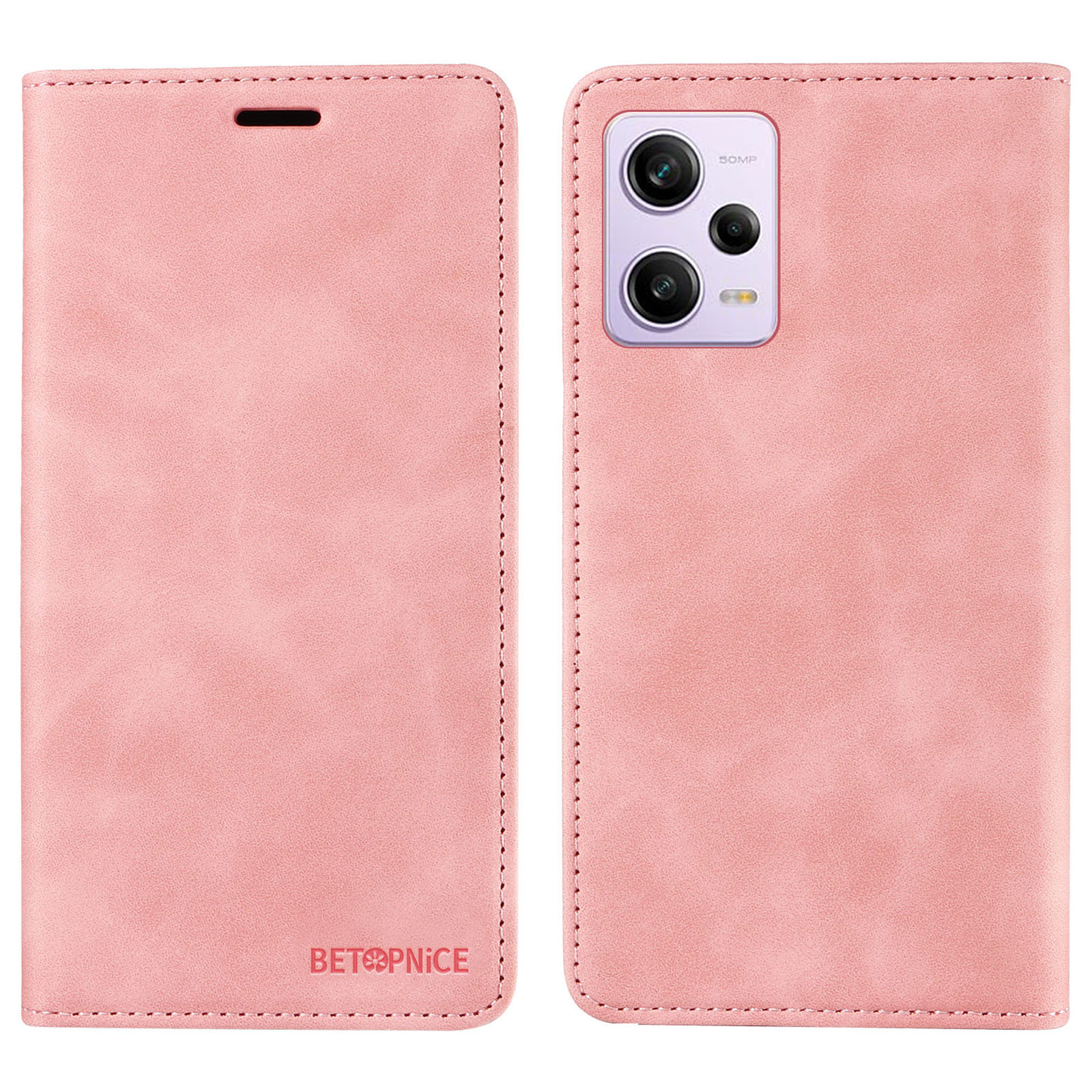 

Betopnice 003 Für Xiaomi Redmi Anmerkung 12 Pro+ 5g / Hinweis 12 Explorer 5G Wallet Leder Case RFID Blocking Phone Deckung - Rosa, Xiaomi Redmi Note 12 Pro+ 5G