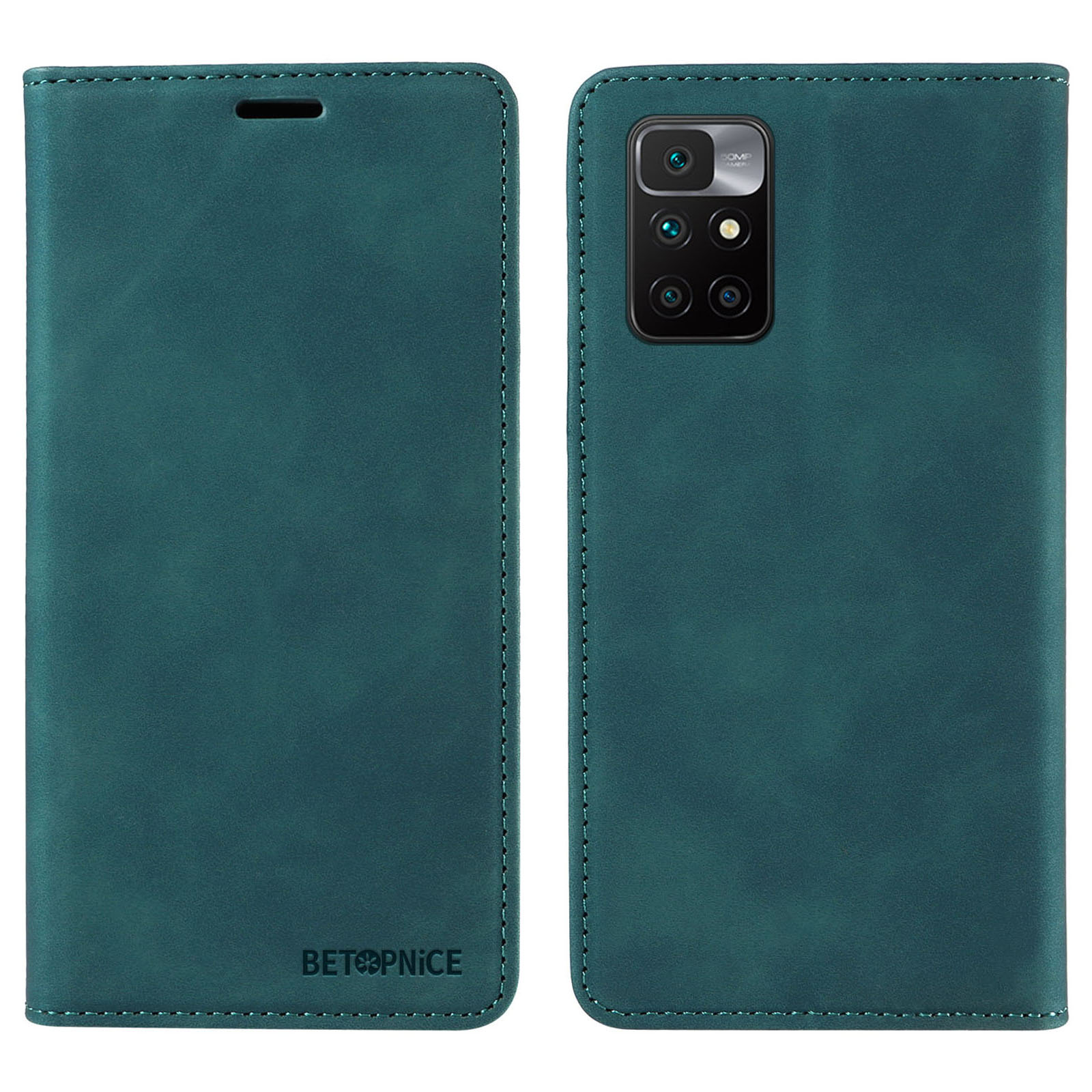 

Betopnice 003 Für Xiaomi Redmi Anmerkung 11 4G (MediaTek) / Redmi 10 4G (2021) / Redmi 10 2022 4g / 10 Prime RFID -blockierung Telefon Ledertasche - Grün, Xiaomi Redmi Note 11 4G (MediaTek)