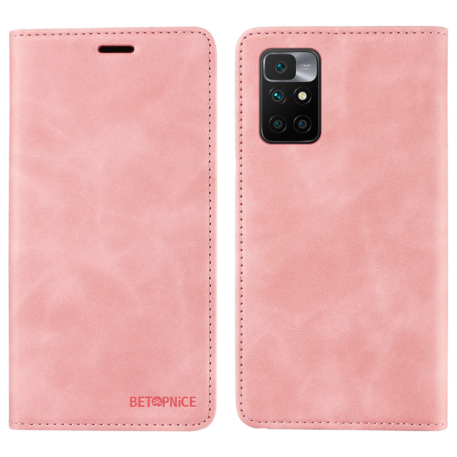 

Betopnice 003 Für Xiaomi Redmi Anmerkung 11 4G (MediaTek) / Redmi 10 4G (2021) / Redmi 10 2022 4g / 10 Prime RFID -blockierung Telefon Ledertasche - Rosa, Xiaomi Redmi Note 11 4G (MediaTek)