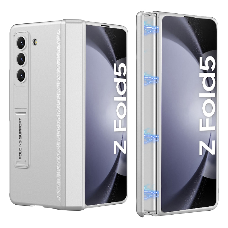 

GKK Für Samsung Galaxy Z Fold5 5G Kickstand PC Phone Hülle Magnetische Scharnierfalt -telefonabdeckung - Silber, Galaxy Z Fold5 5G