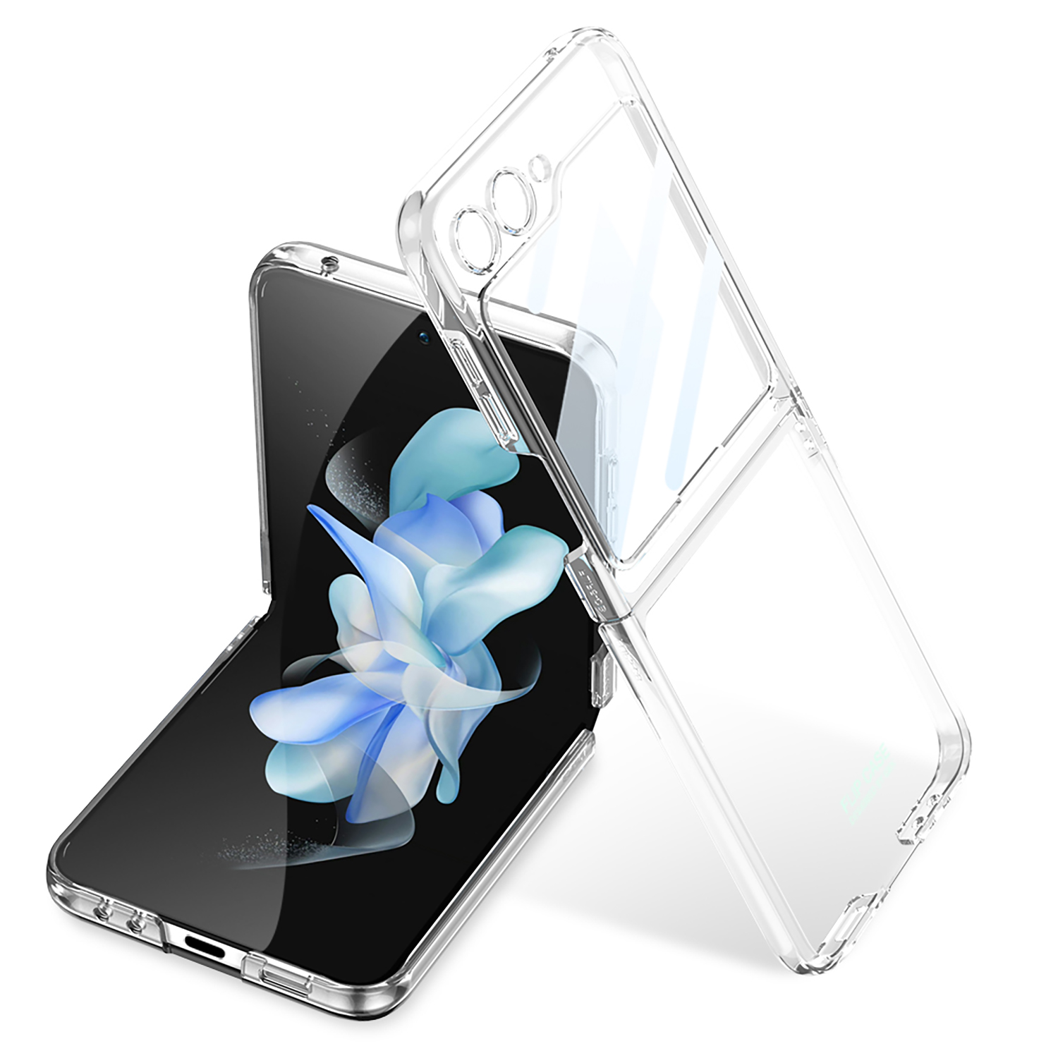 

GKK Für Samsung Galaxy Z Flip5 5G Faltphone Deckungsschale Elektroplierendes Kunststoffhülle Mit Temperamentvollem Glasschildfilm - Transparent, Galaxy Z Flip5 5G