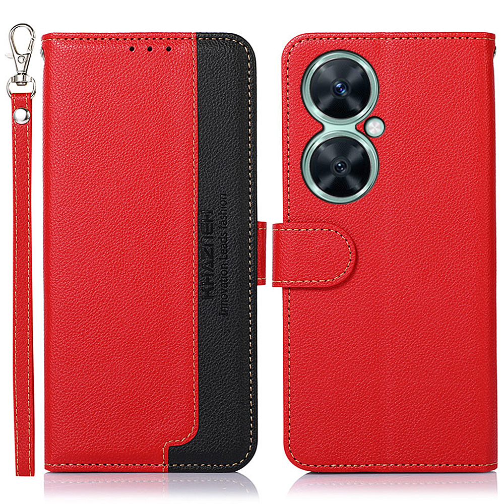 

Khazneh RFID Blockierende Ledertasche Für Huawei Nova 11i, Litchi Textur Stand Wallet Telefonabdeckung - Rot, Huawei Nova 11i