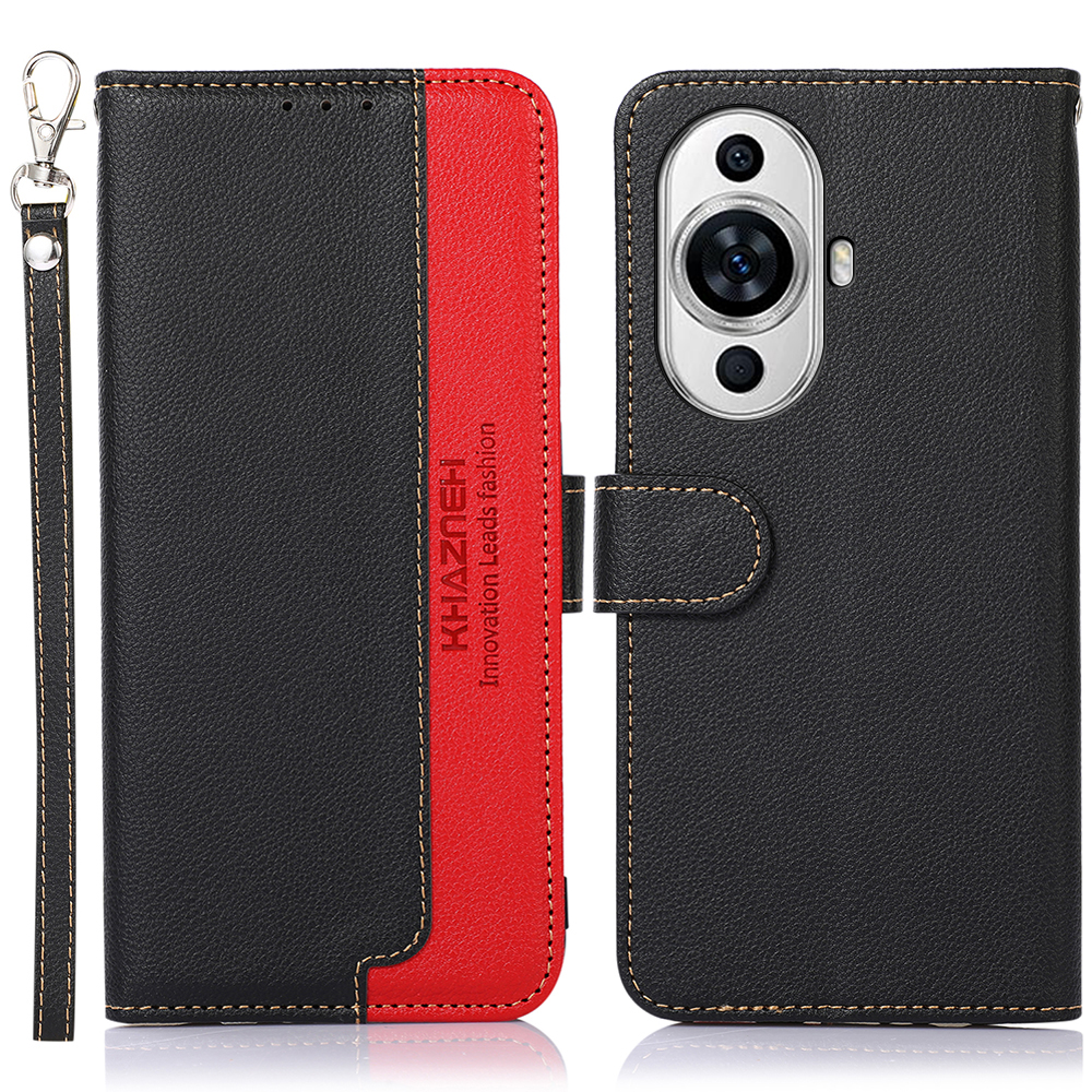 

Khazneh Für Huawei Huawei Nova 11 Pro / Nova 11 Ultra -telefon Lederhülle RFID Blocking Wallet Stand Cover - Schwarz, Huawei nova 11 Pro