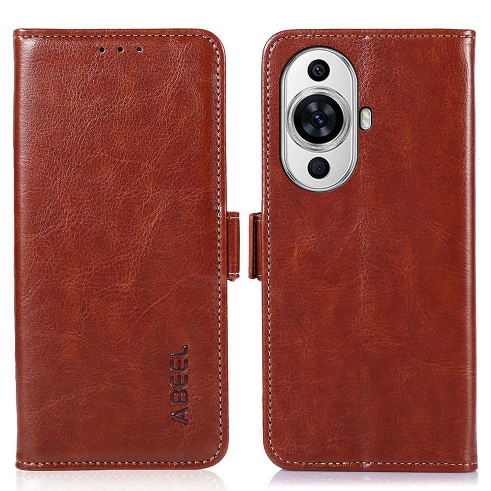 

Abeel Für Huawei Nova 11 Pro / Nova 11 Ultra PU Leder Telefon Cover Verrückte Pferdestruktur Wallet Stand Hülle - Braun, Huawei nova 11 Pro
