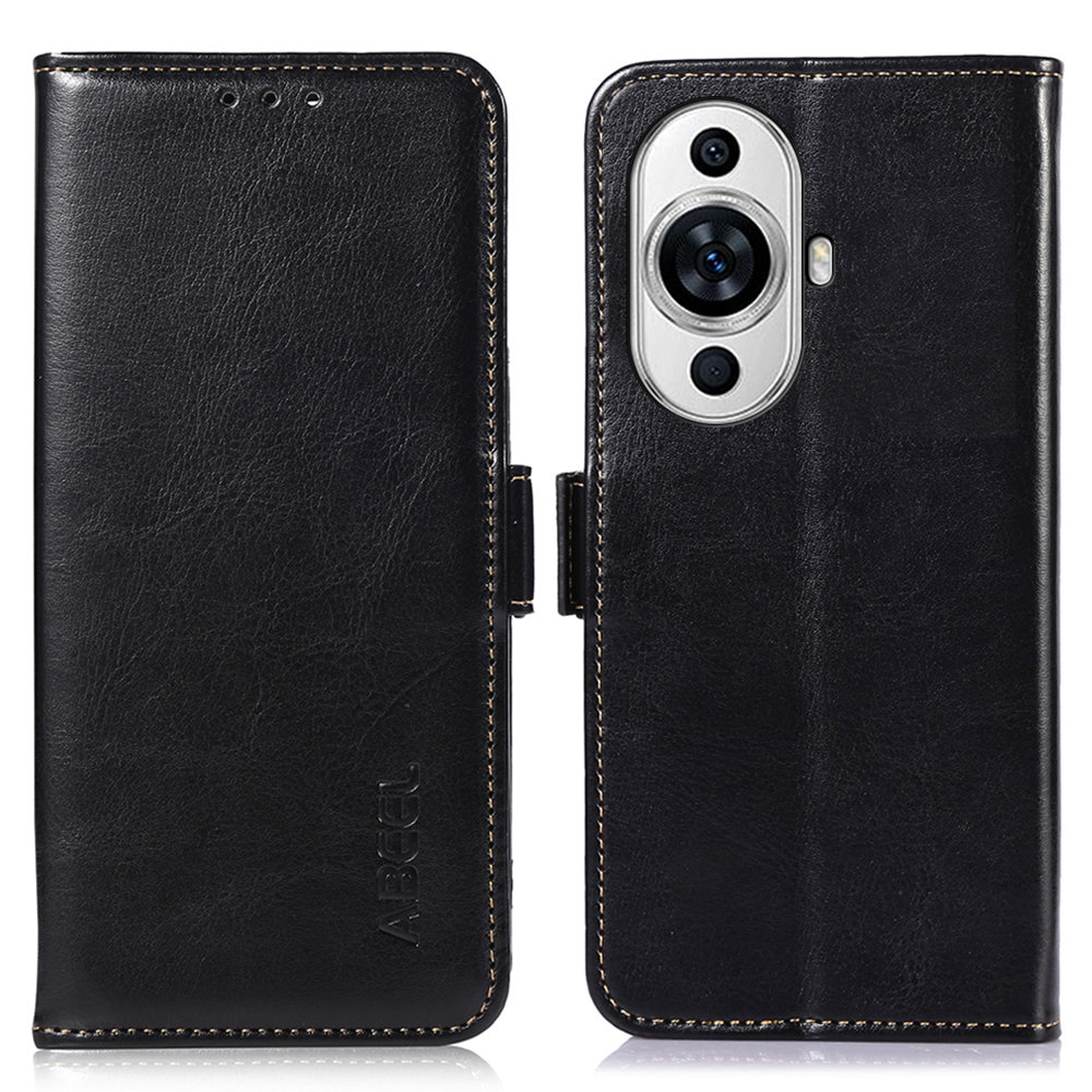 

ABEEL Für Huawei Nova 11 pu Leder -telefonhülle Verrückte Pferdestruktur Wallet Stand Telefonabdeckung - Schwarz, Huawei nova 11