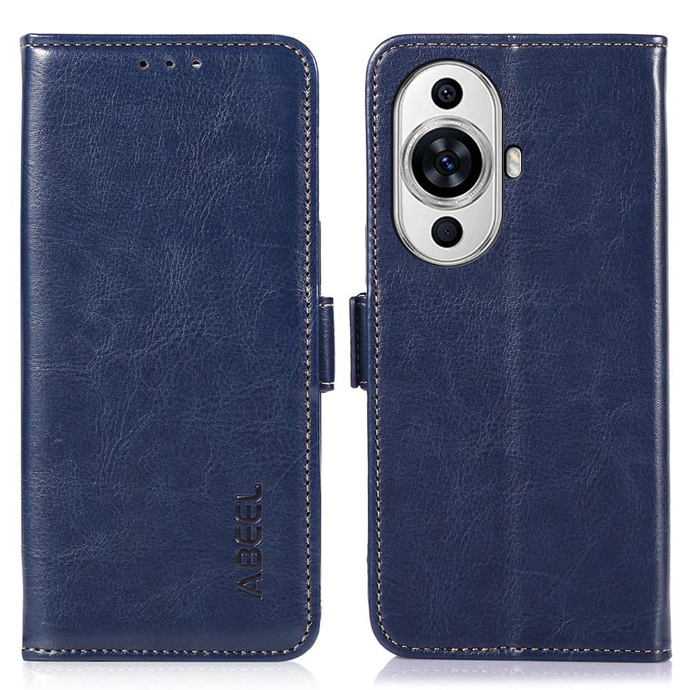

ABEEL Für Huawei Nova 11 pu Leder -telefonhülle Verrückte Pferdestruktur Wallet Stand Telefonabdeckung - Blau, Huawei nova 11