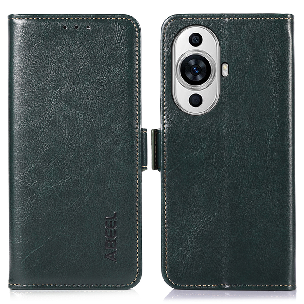 

ABEEL Für Huawei Nova 11 pu Leder -telefonhülle Verrückte Pferdestruktur Wallet Stand Telefonabdeckung - Grün, Huawei nova 11