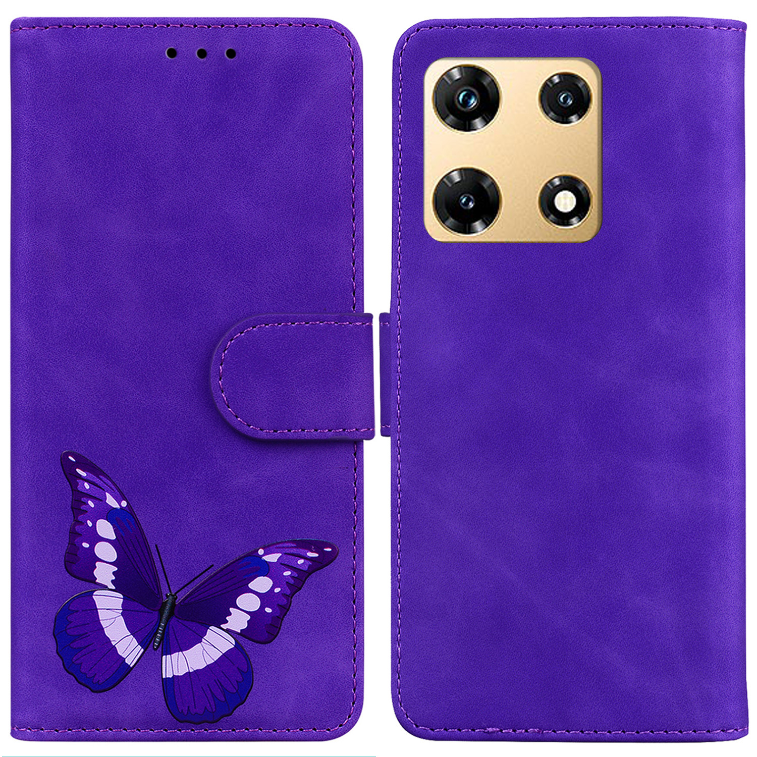 

Brieftasche Hülle Für Infinix Note 30 Pro 4G PU Leder Schmetterlingsdruckflip -ständer Telefonabdeckung - Lila, Infinix Note 30 Pro 4G