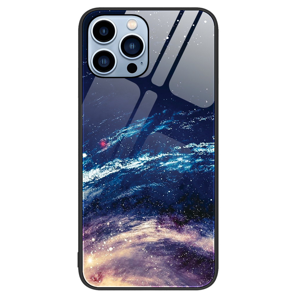 

Für Das Iphone 15 Pro-muster-drucken Rückzugabdeckung Anti-kratzer Temperierte Glas+pc+tpu-telefonhülle - Die Milchstraße, iPhone 15 Pro