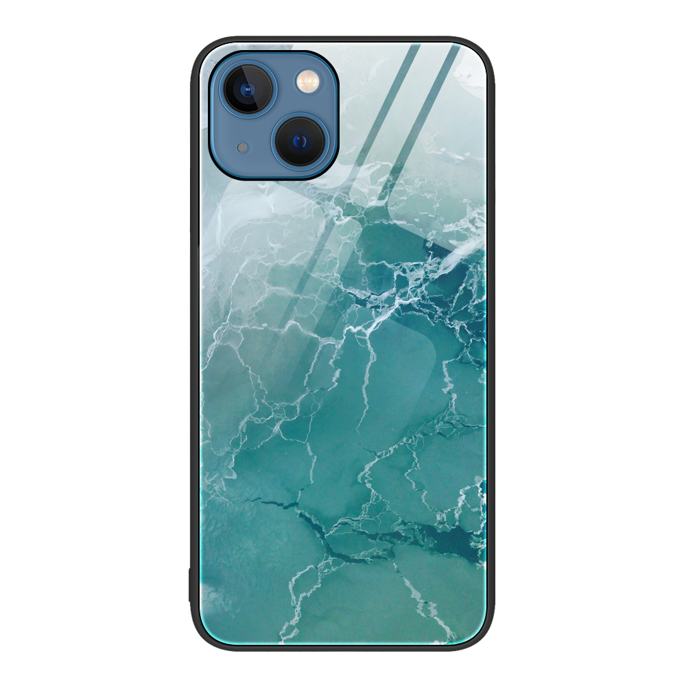 

Für Iphone 15 Marmormuster Telefonhülle Temperiertes Glas+pc+tpu Anti-kratzerabdeckung - DL04, iPhone 15