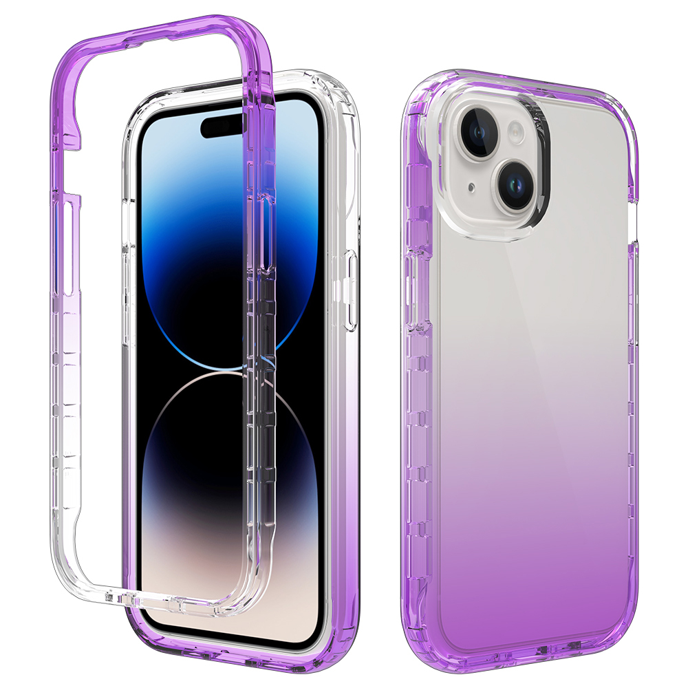 

Für Iphone 15 Schutzhülle Clear Anti-drop Tpu+pc-telefonabdeckung - Gradientenviolett, iPhone 15
