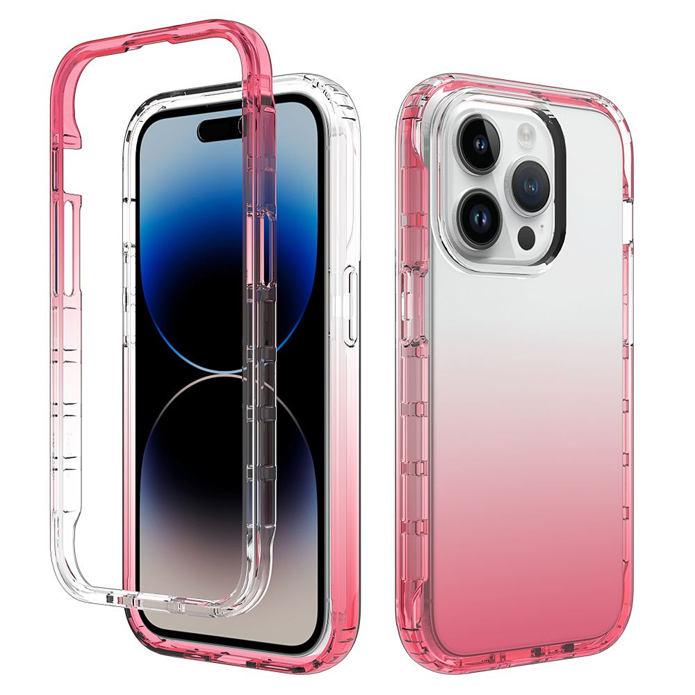 

Für Iphone 15 Pro Clear Back Case Anti-kratzer-tpu+pc-telefonabdeckung - Gradient Rot, iPhone 15 Pro