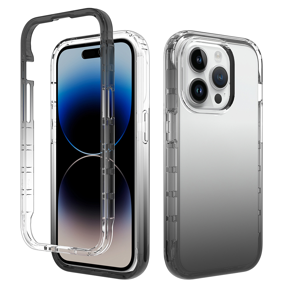 

Für Iphone 15 Pro Clear Back Case Anti-kratzer-tpu+pc-telefonabdeckung - Gradient Schwarz, iPhone 15 Pro