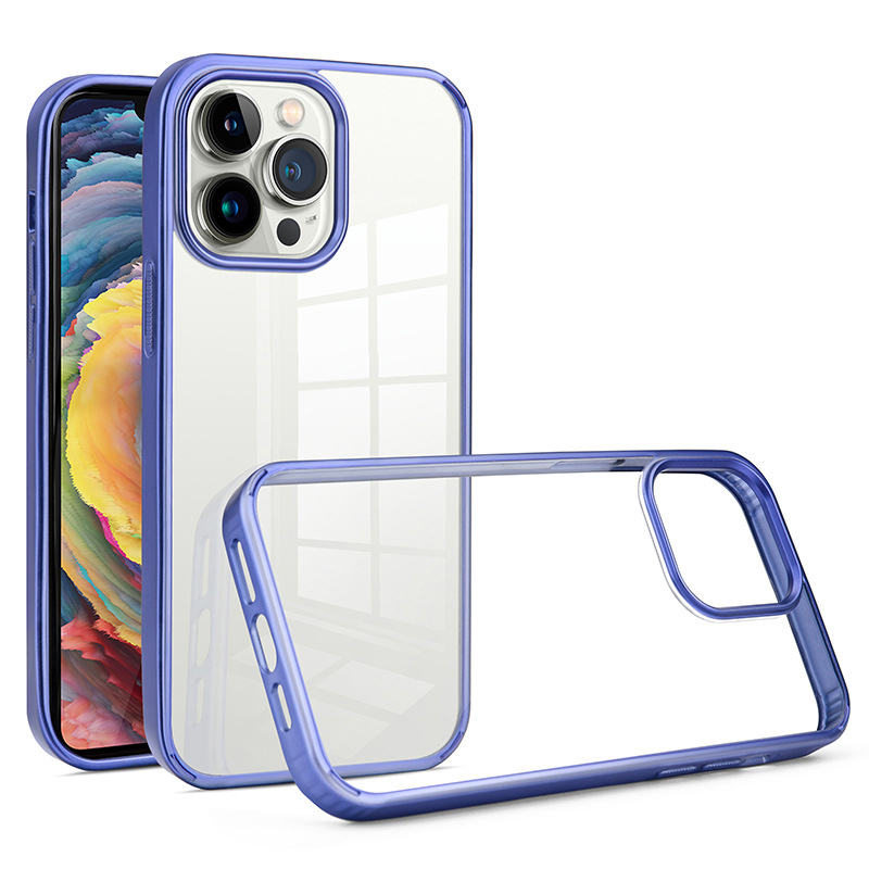 

BulkSourcing Für Iphone 13 Pro Elektroplattiert Klare Abdeckung PC + TPU Anti-kratzer-telefonhülle - Dunkelviolett, iPhone 13 Pro