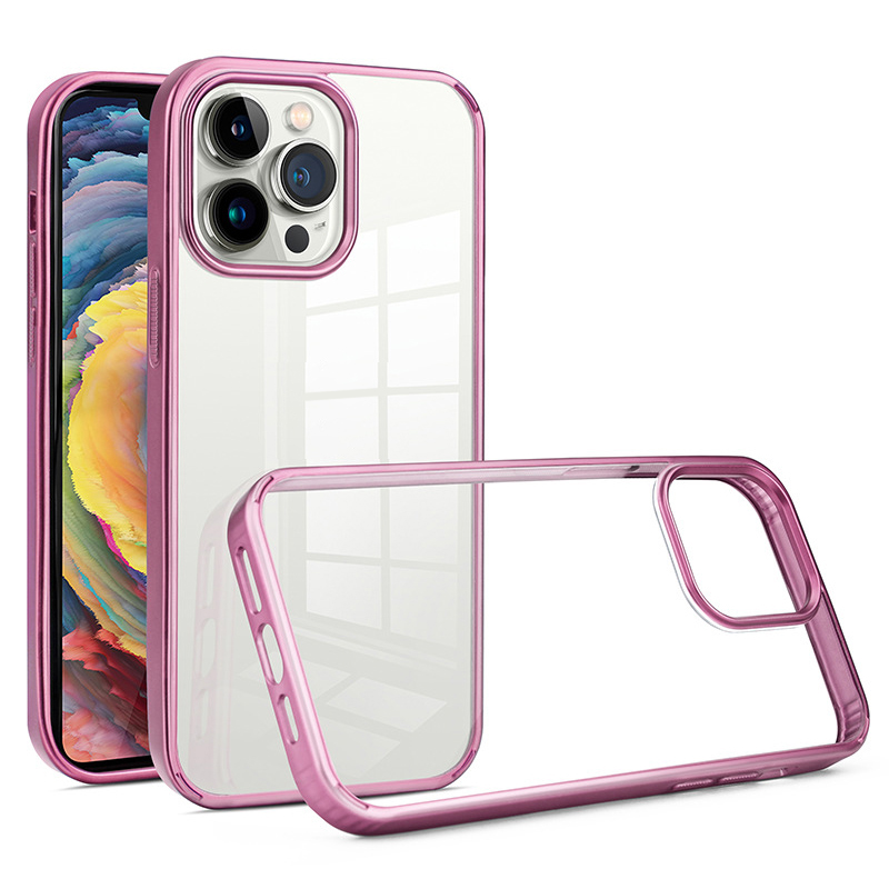 

BulkSourcing Für Iphone 13 Pro Elektroplattiert Klare Abdeckung PC + TPU Anti-kratzer-telefonhülle - Roségold, iPhone 13 Pro