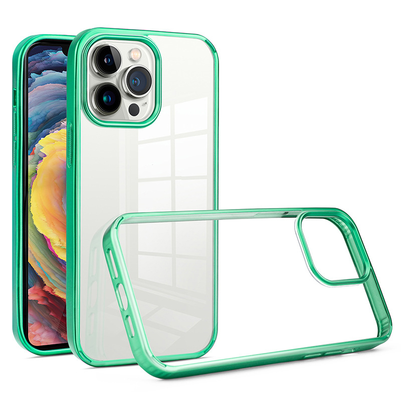 

BulkSourcing Für Iphone 12 Pro Max Max Back Back PC + TPU 2,0 mm Drop -schutz -elektroplatten Telefonabdeckung - Grün, iPhone 12 Pro Max