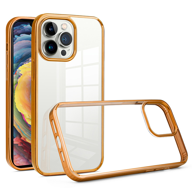 

BulkSourcing Für Iphone 12 Pro Max Max Back Back PC + TPU 2,0 mm Drop -schutz -elektroplatten Telefonabdeckung - Gold, iPhone 12 Pro Max