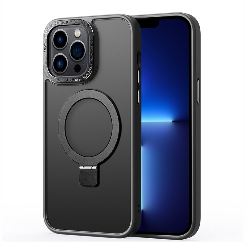 

Für Das Iphone 13 Pro Max TPU+PC Phone Cover Kickstand Matte Case Kompatibel Mit Magsafe - Schwarz, iPhone 13 Pro Max