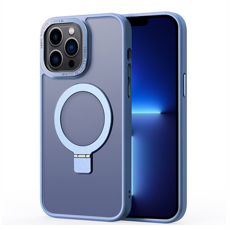 

Für Das Iphone 13 Pro Max TPU+PC Phone Cover Kickstand Matte Case Kompatibel Mit Magsafe - Blau, iPhone 13 Pro Max