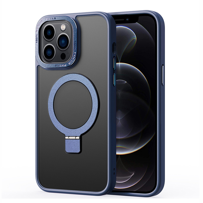 

Magnethülle Für Iphone 12 Pro Max, Kickstand TPU+PC Mattelefonabdeckung Kompatibel Mit Magsafe - Saphir, iPhone 12 Pro Max