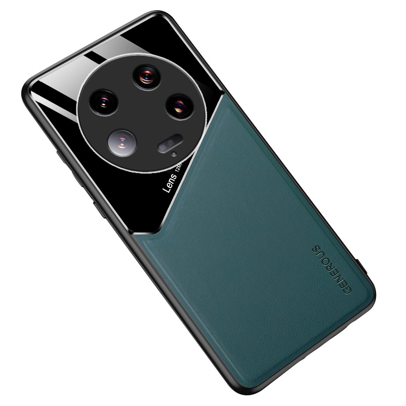

Für Xiaomi 13 Ultra Protective Cover PU -lederbeschichtete TPU + PC -telefonhülle Mit Autohalterung Metallblech - Grün, Xiaomi 13 Ultra