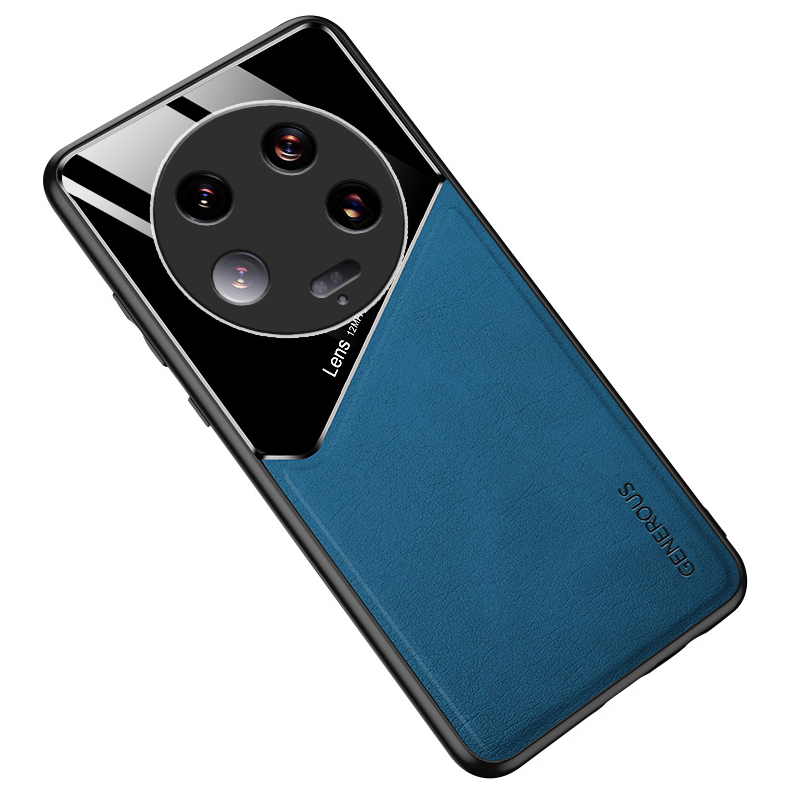 

Für Xiaomi 13 Ultra Protective Cover PU -lederbeschichtete TPU + PC -telefonhülle Mit Autohalterung Metallblech - Blau, Xiaomi 13 Ultra
