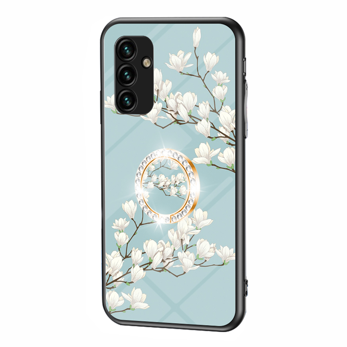 

Blumenmusterabdeckung Für Samsung Galaxy A34 5G Ring Kickstand Temperiertes Glas+pc+tpu -telefonhülle - Gardenias, Galaxy A34 5G