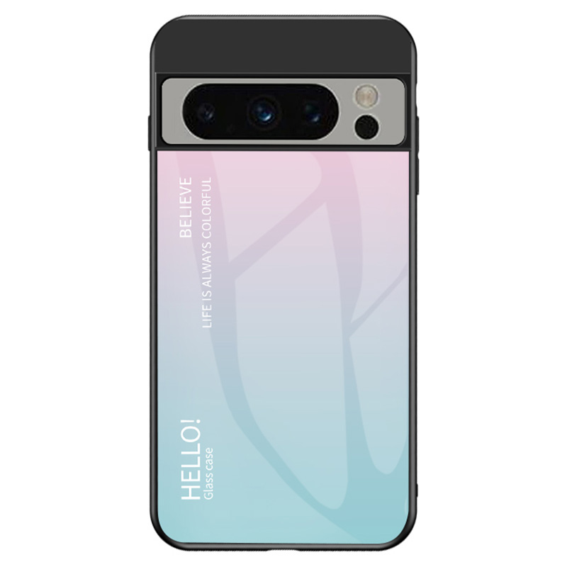 

Für Google Pixel 8 Pro -gradientenfarbe Temperierte Glas+pc+tpu Hybrid -telefonabdeckung - Gradientenrosa Blau, Google Pixel 8 Pro