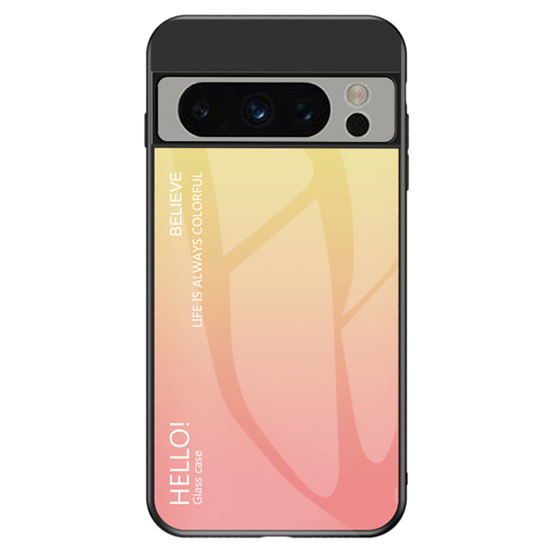 

Für Google Pixel 8 Pro -gradientenfarbe Temperierte Glas+pc+tpu Hybrid -telefonabdeckung - Gradientengelb, Google Pixel 8 Pro