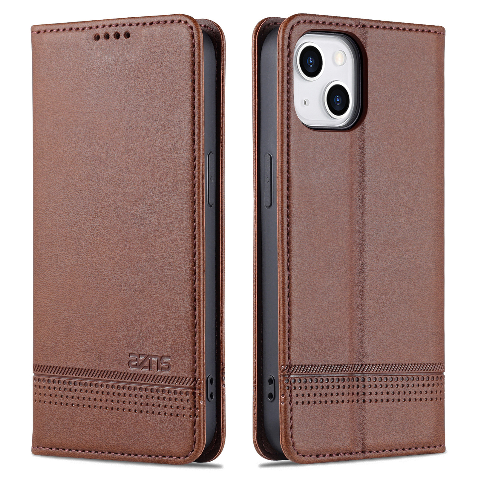 

Azns Für Iphone 15 Plus Anti-kratzer-pu-leder-hülle-brieftaschen-handyabdeckung - Kaffee, iPhone 15 Plus