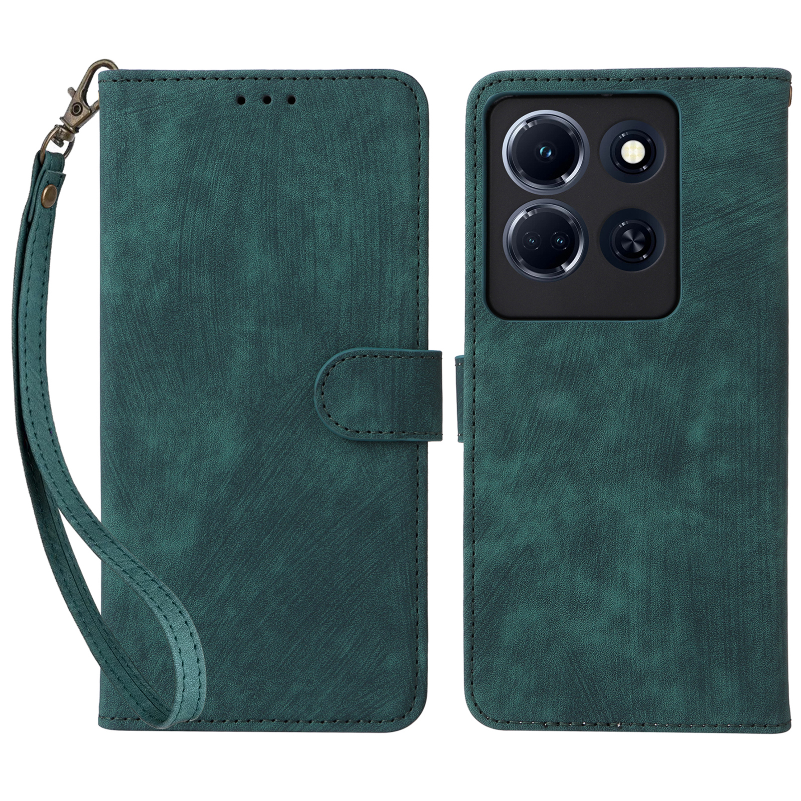 

Für Infinix Note 30 5G X6711 RFID -blockierungsabdeckung Leder -brieftaschenhülle Mit Riemen - Grün, Infinix Note 30 5G