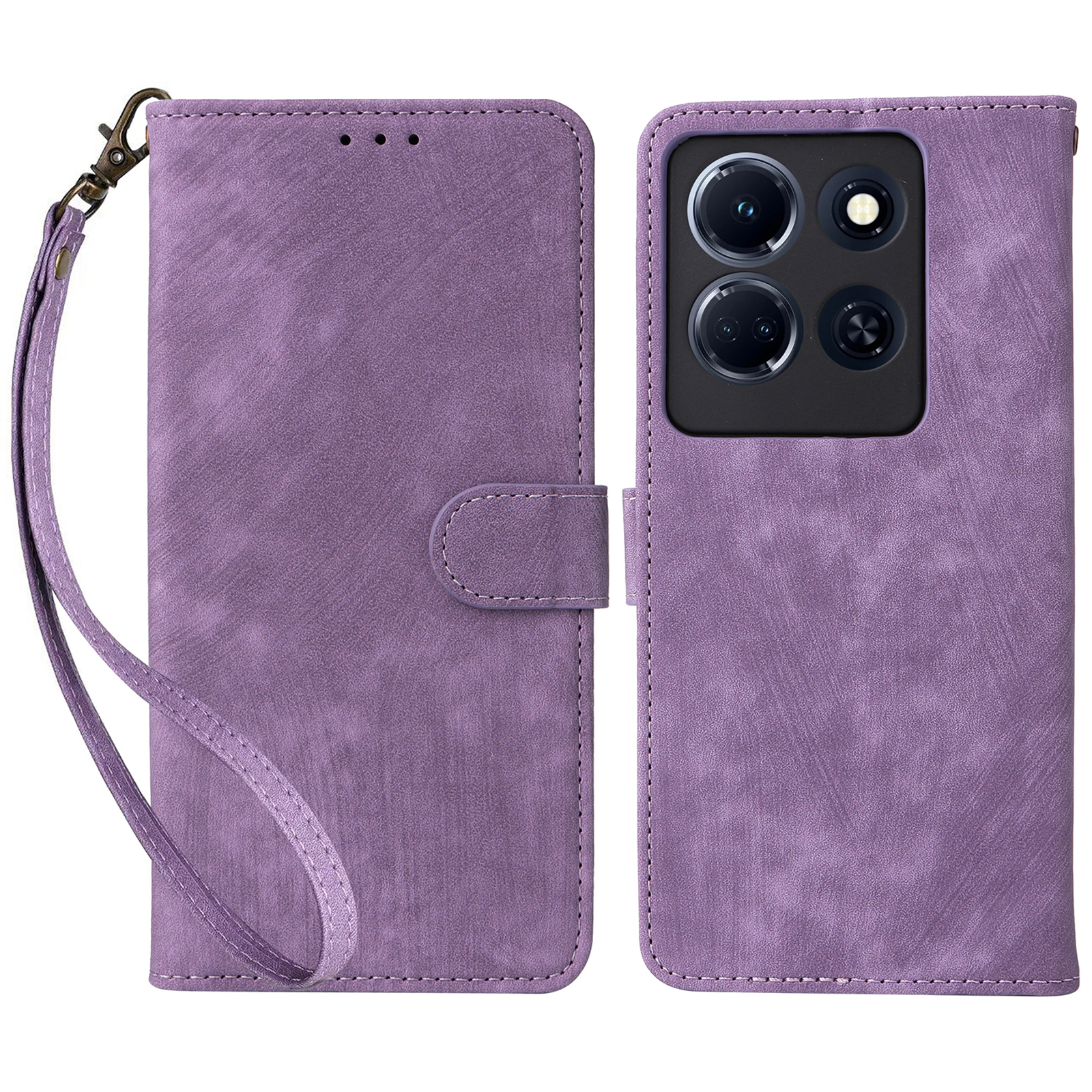 

Für Infinix Hinweis 30 VIP 5G X6710 RFID Blocking Wallet Phone Cover Lederständer Mit Riemen - Lila, Infinix Note 30 VIP 5G