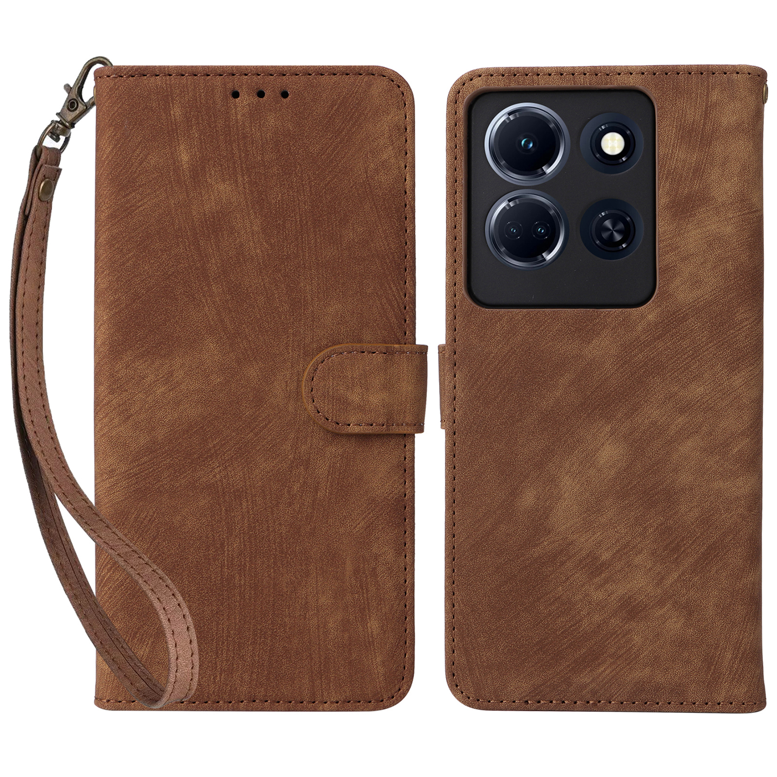 

Für Infinix Note 30 4G X6833b / X6716b Telefonabdeckung RFID Blocking Wallet Leder Stand Hülle Mit Riemen - Braun, Infinix Note 30 4G