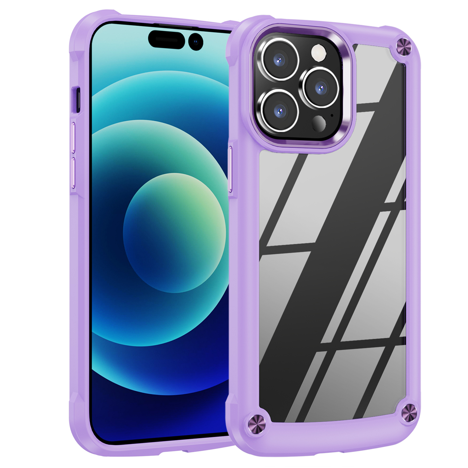 

Pc+tpu-telefonhülle Für Iphone 15 Pro Max-anti-drogen-leichtmesser-lens-rahmen-schutz-telefonabdeckung - Lila, iPhone 15 Pro Max