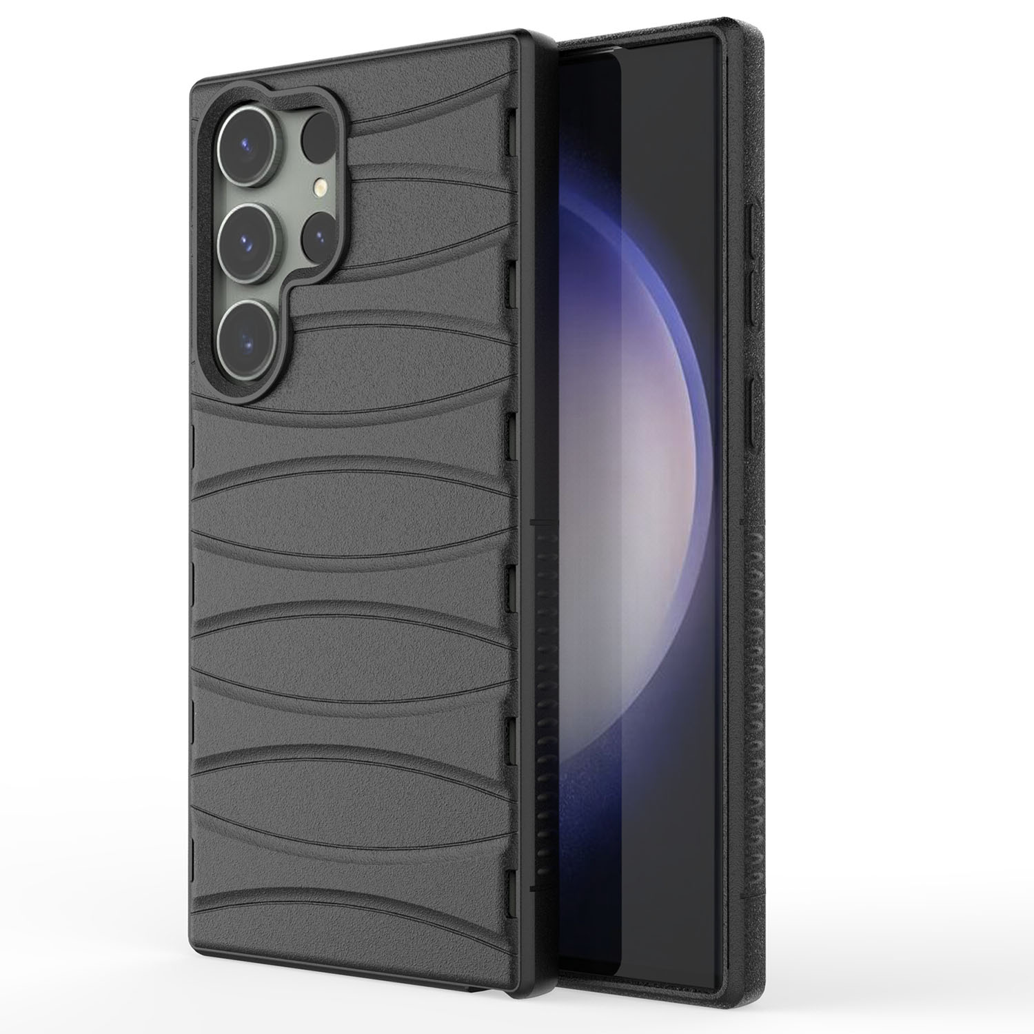 

Bibercas Stoßdämpfer Hülle Für Samsung Galaxy S23 Ultra-wärme-dissipation Telefonschale Anti-Drop Tpu-rückzugabdeckung - Schwarz, Galaxy S23 Ultra
