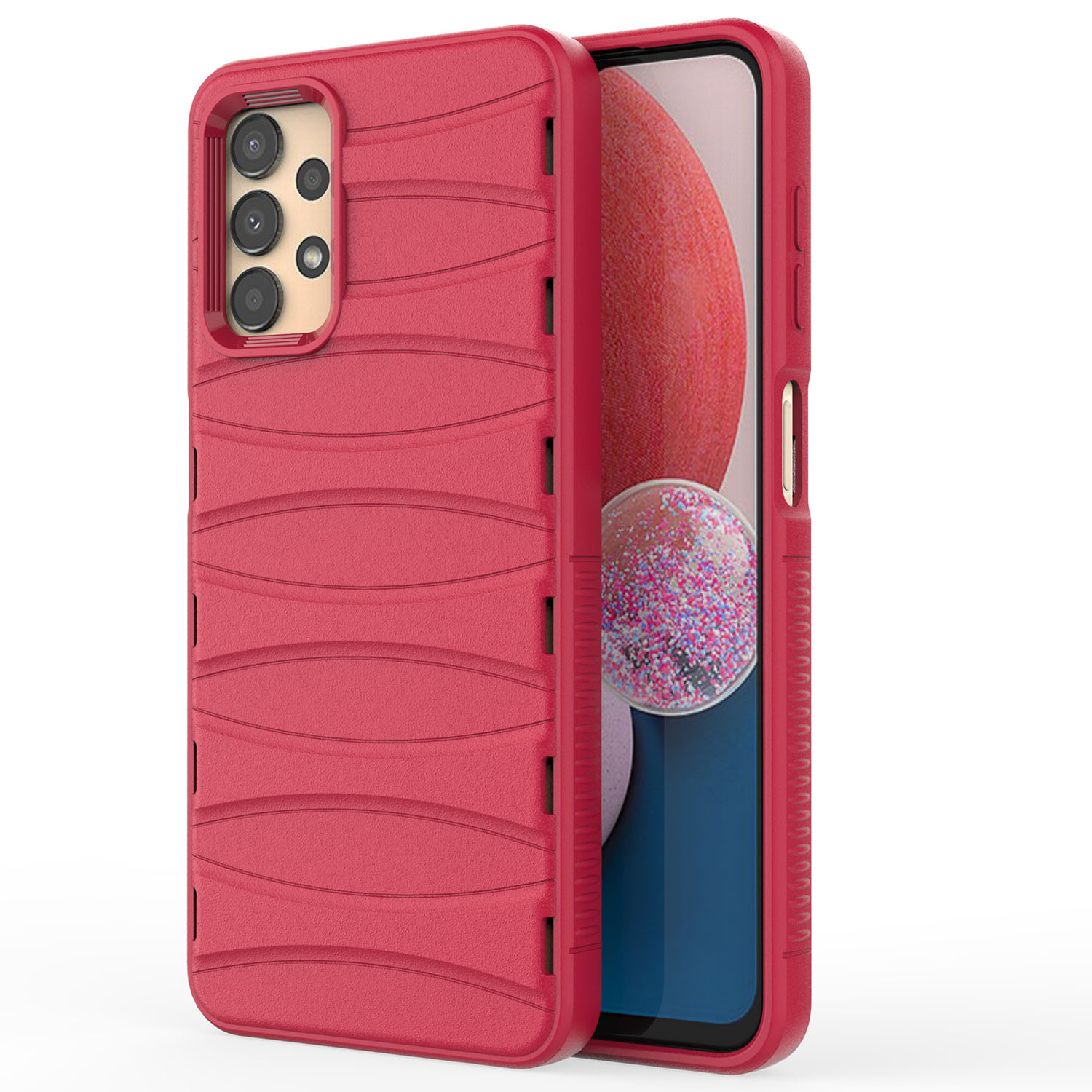 

Bibercas Heat Dissipation Phone Deckung Für Samsung Galaxy A13 4G Schockfeste TPU -telefonhülle - Rot, Galaxy A13 4G