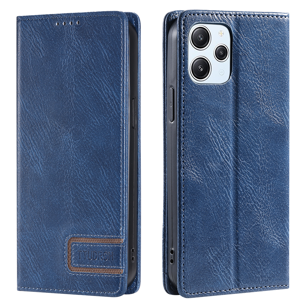 

Ttudrch Style 007 RFID -blockierungshülle Für Xiaomi Redmi 12 4G Stand Phone Hülle Brieftasche Lederabdeckung - Blau, Xiaomi Redmi 12 4G