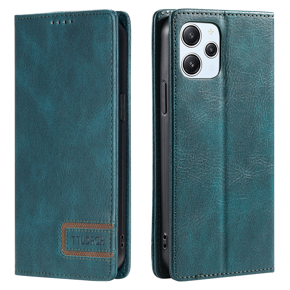 

Ttudrch Style 007 RFID -blockierungshülle Für Xiaomi Redmi 12 4G Stand Phone Hülle Brieftasche Lederabdeckung - Grün, Xiaomi Redmi 12 4G