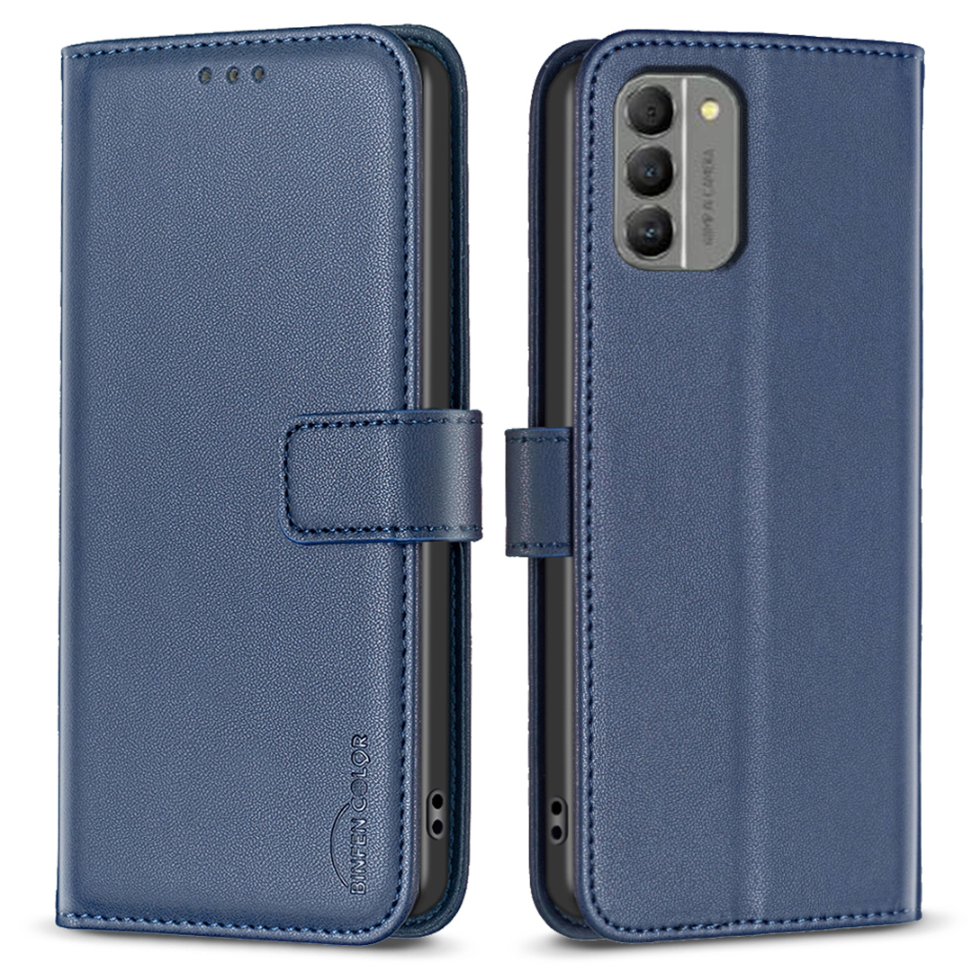 

Binfen Farbe BF17 Für Nokia G310 Fall-proof Wallet Stand Handy Cover TPU+PU Leder Telefonhülle - Blau, Nokia G310