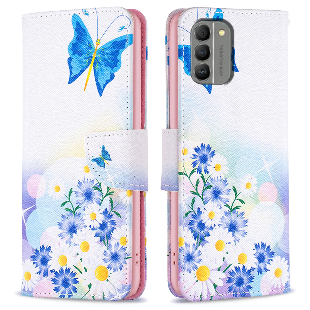 

Für Nokia G310 Muster Druckbrieftasche Hülle PU Lederständer Magnetische Schließung Telefonabdeckung - Schmetterling Und Blumen, Nokia G310