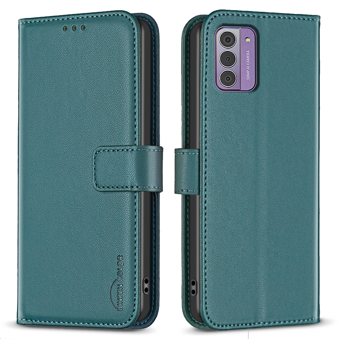 

Binfen Farbe BF17 Mobiltelefonabdeckung Für Nokia G42 Wallet Stand TPU+PU Leder Telefonhülle - Grün, Nokia G42