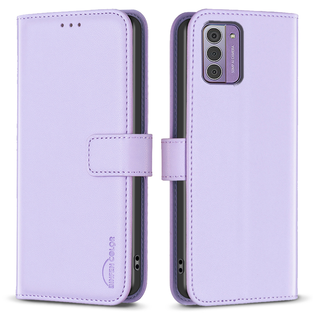 

Binfen Farbe BF17 Mobiltelefonabdeckung Für Nokia G42 Wallet Stand TPU+PU Leder Telefonhülle - Lila, Nokia G42