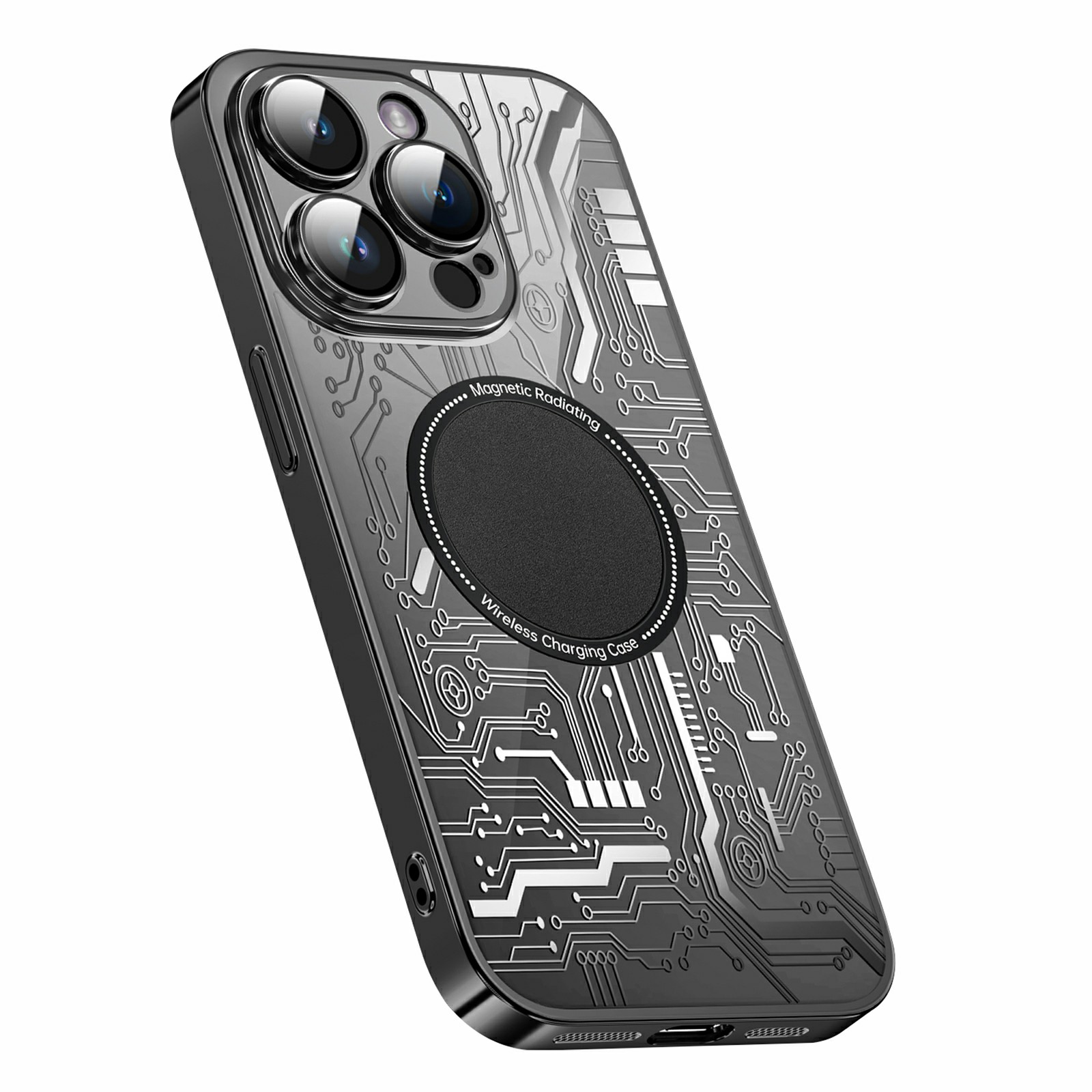 

Für Das Iphone 14 Pro Max Magnetic Case Kompatibel Mit Magsafe Glass Linsen Film Electroplating PC -telefonabdeckung - Schwarz, iPhone 14 Pro Max