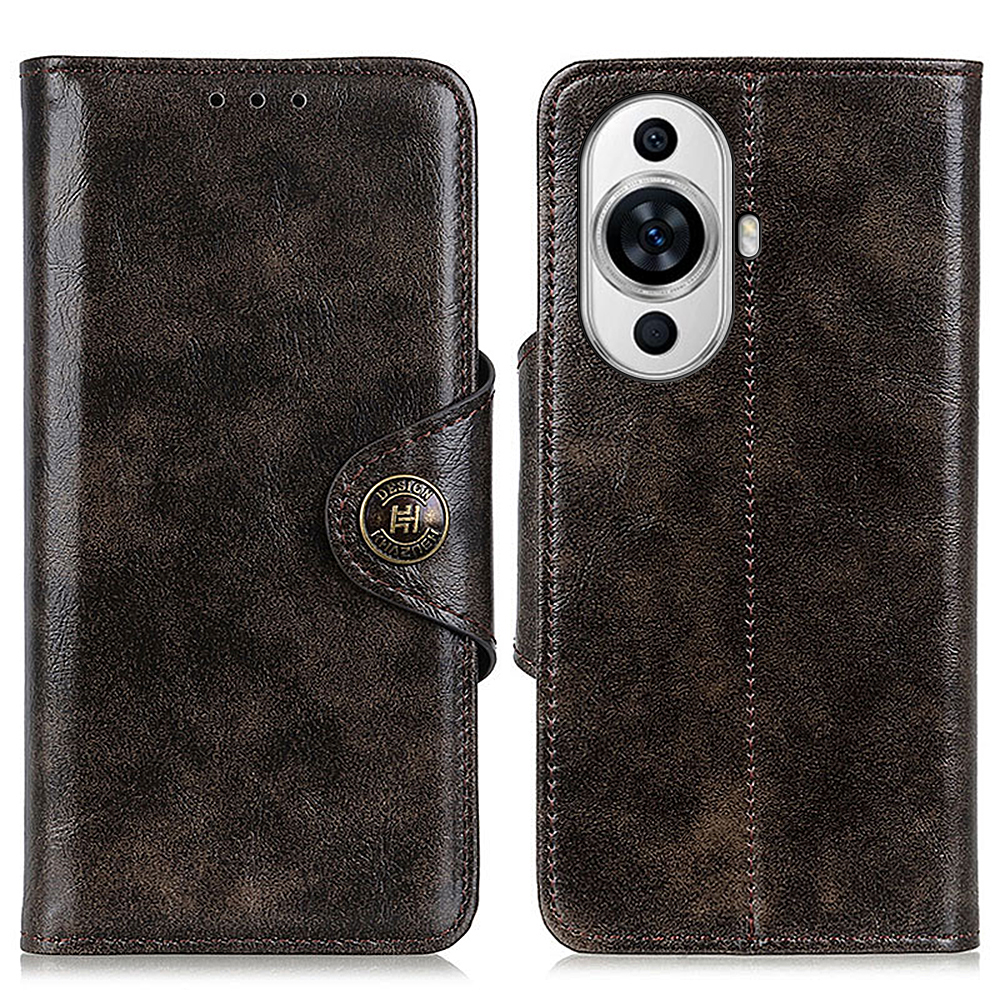 

Khazhen Für Huawei Nova 11 PU Leder Folio Cover Ständer Magnetische Verschluss Brieftasche Telefonhülle - Kaffee, Huawei nova 11