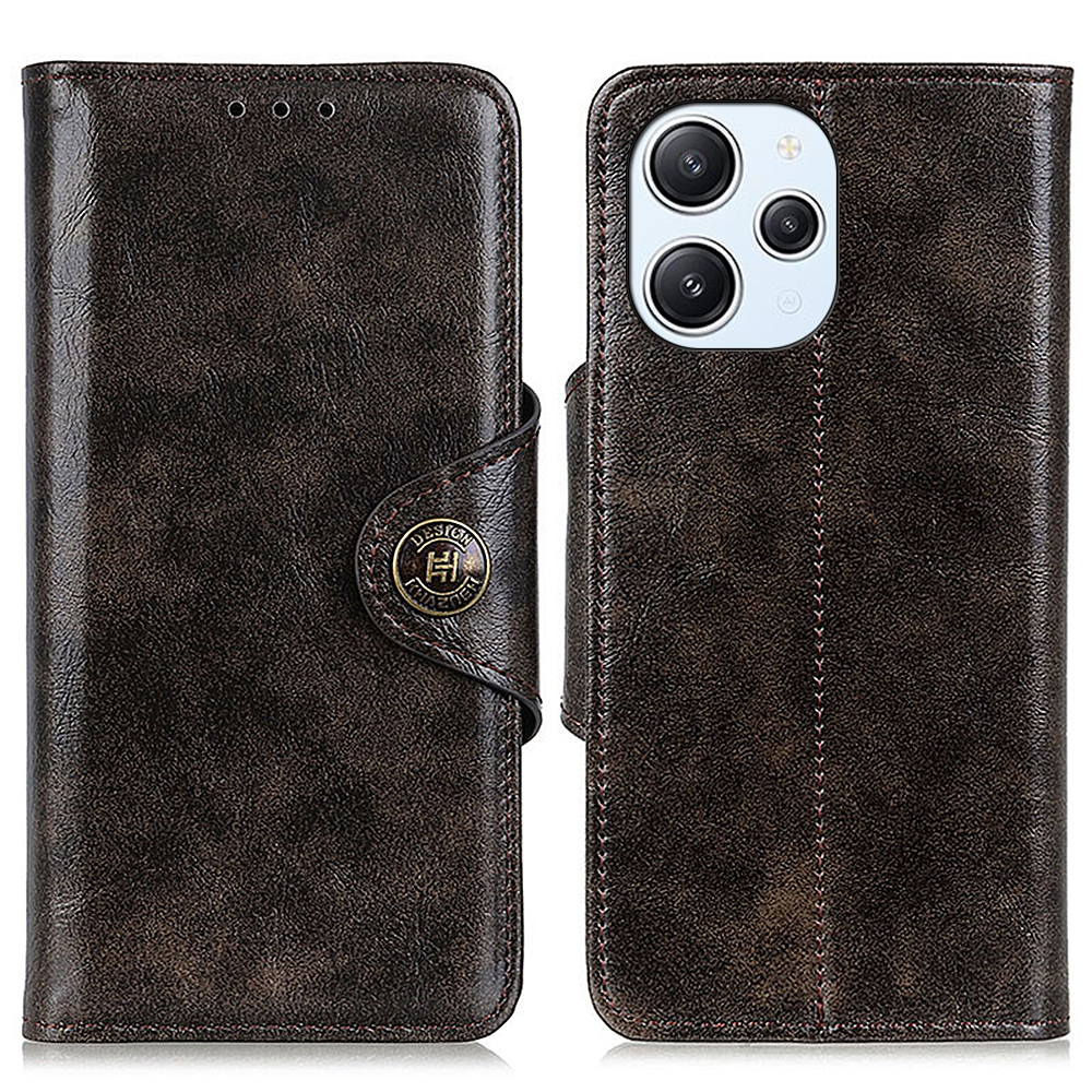 

Khazhen Für Xiaomi Redmi 12 4G Telefonhülle PU Lederständer TPU Schockfeste Innenschalen Brieftasche Abdeckung - Kaffee, Xiaomi Redmi 12 4G